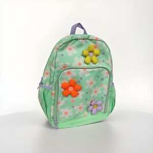 BIN3 Cat & Jack Kids 17" 3D Flower Backpack Mint Green Lavender Orange Daisies